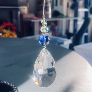 Crystal Sun Catcher  – Handmade Glass Prism Decor (8”)